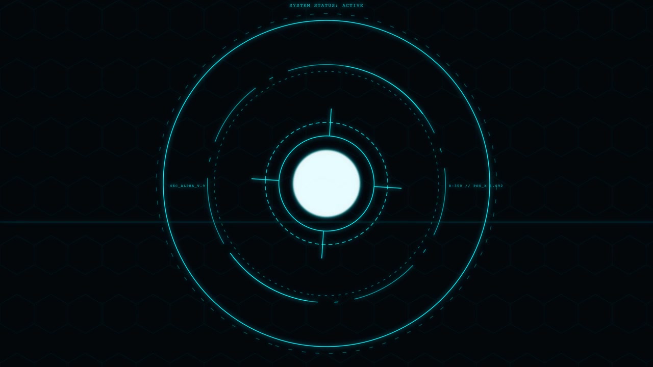 Futuristic Digital HUD Interface with Pulsing Circular Target