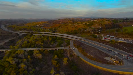 drone view of the freeway 76 california