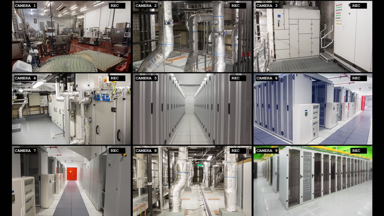 cctv 감시 카메라 뷰를 갖춘 스크린