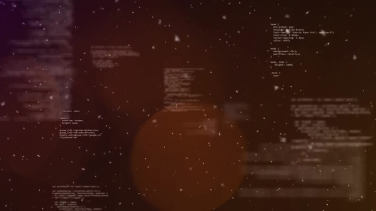 Animation of glowing lights processing and dark background