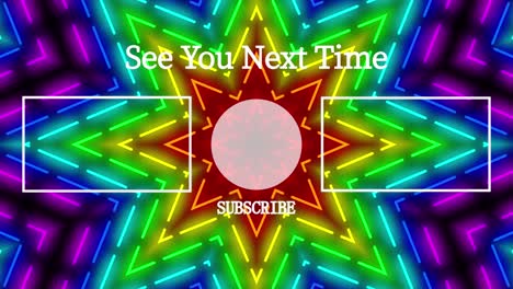 neon sign pattern end card ending screen motion graphics
