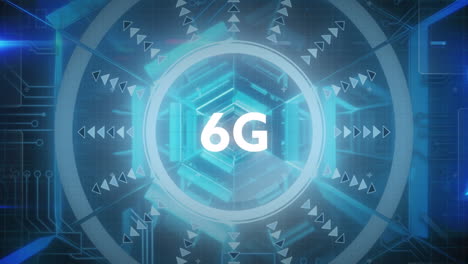 범위 스캐닝과 컴퓨터 회로판에 대한 6g 텍스트의 애니메이션