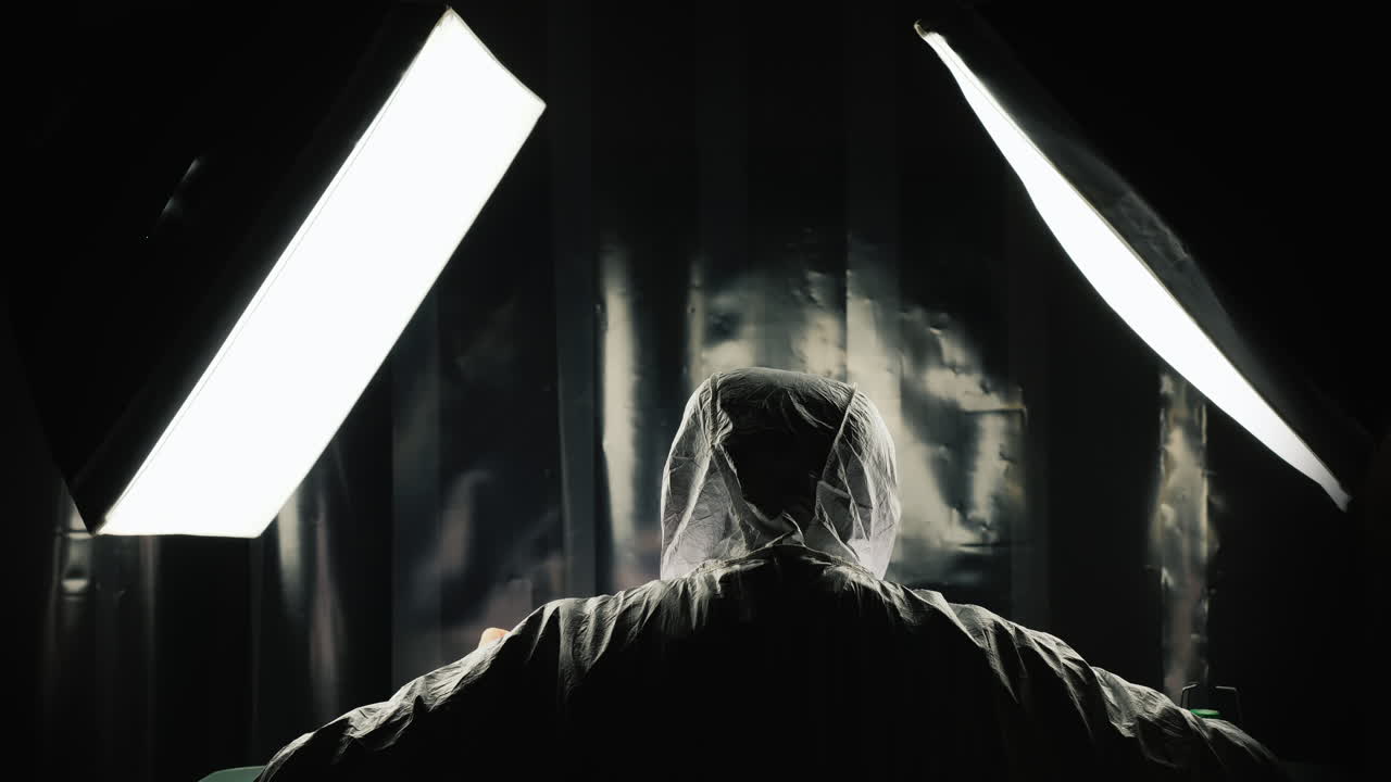 그 과학자는 안전한 실험실에서 일한다