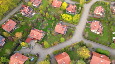 Aerial-view-of-residential-houses-at-spring