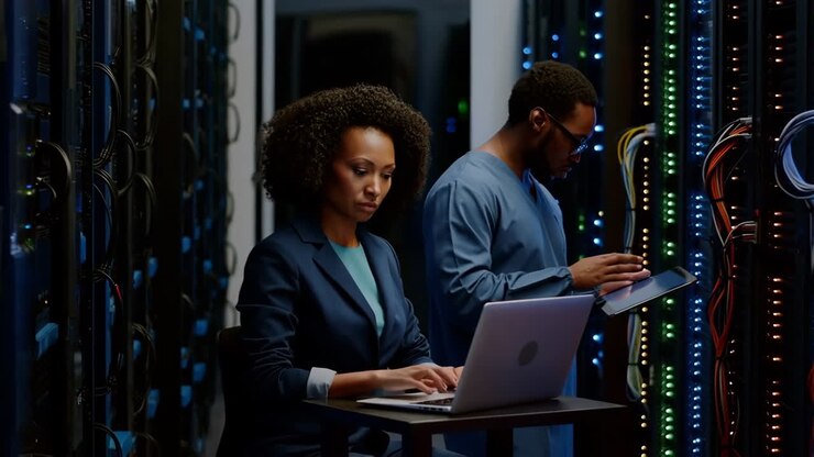 IT Professionals Working in a Data Center