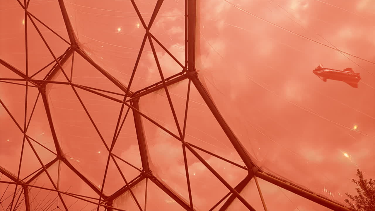 화성의 화성 바이오 ⁇  서식지를 통과하는 우주선