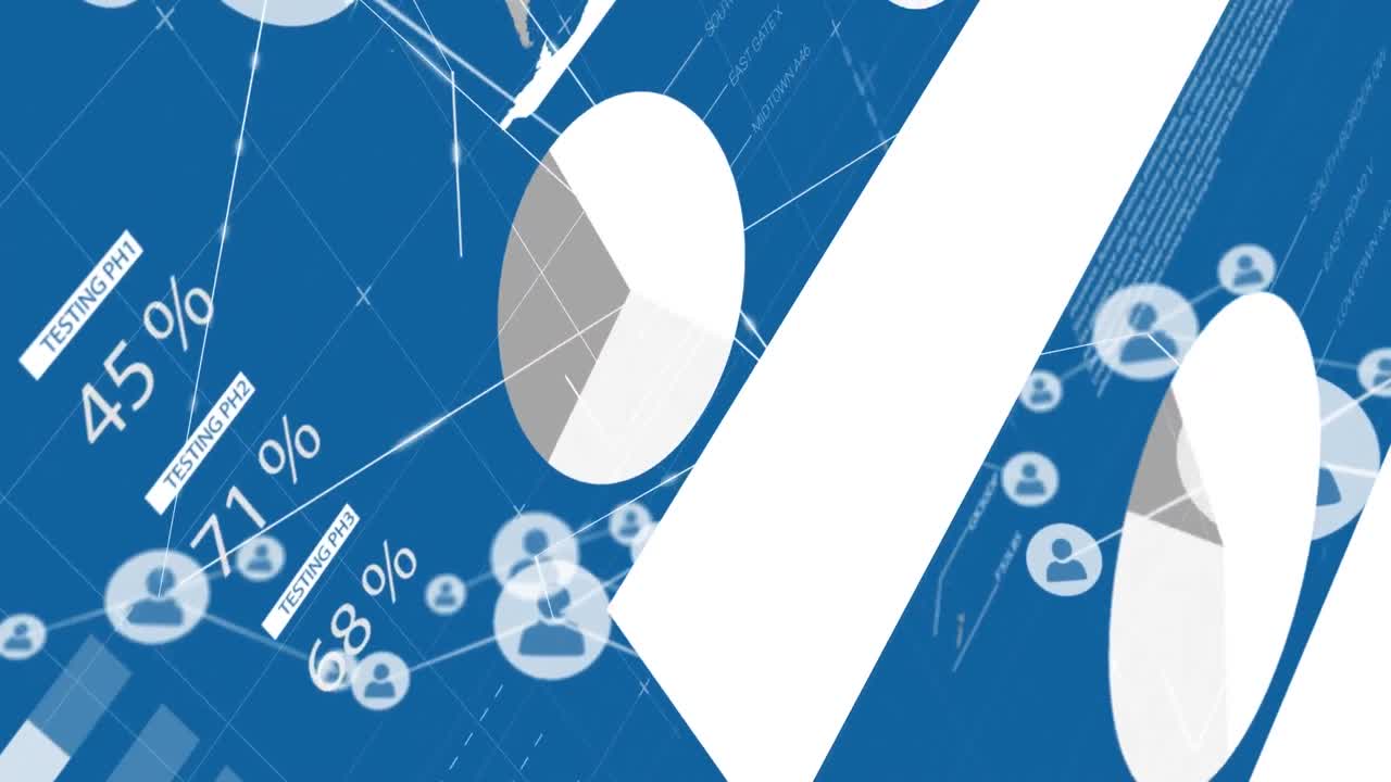 통계에 대한 달러 기호와 사람 아이콘의 애니메이션