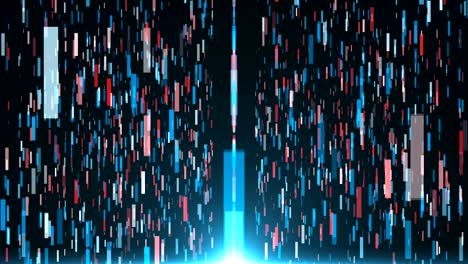 digital digfferent backlines in black space - modern abstraction, computer generated background, 3d rendering