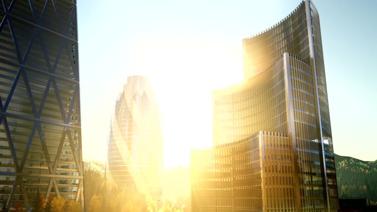 마천루와 해가 지는 곳