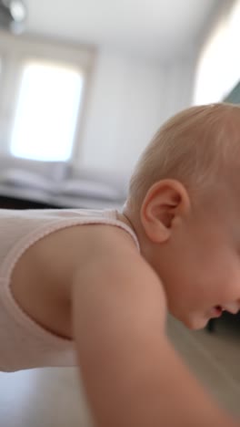 baby crawling and sitting