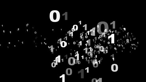 números de código binario animación de fondo, renderización, bucle