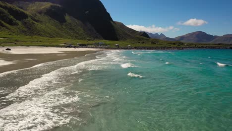 Beach-Lofoten-islands-is-an-archipelago-in-the-county-of-Nordland,-Norway.