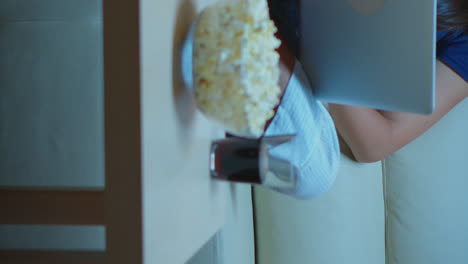 vertical video: tired woman working at night