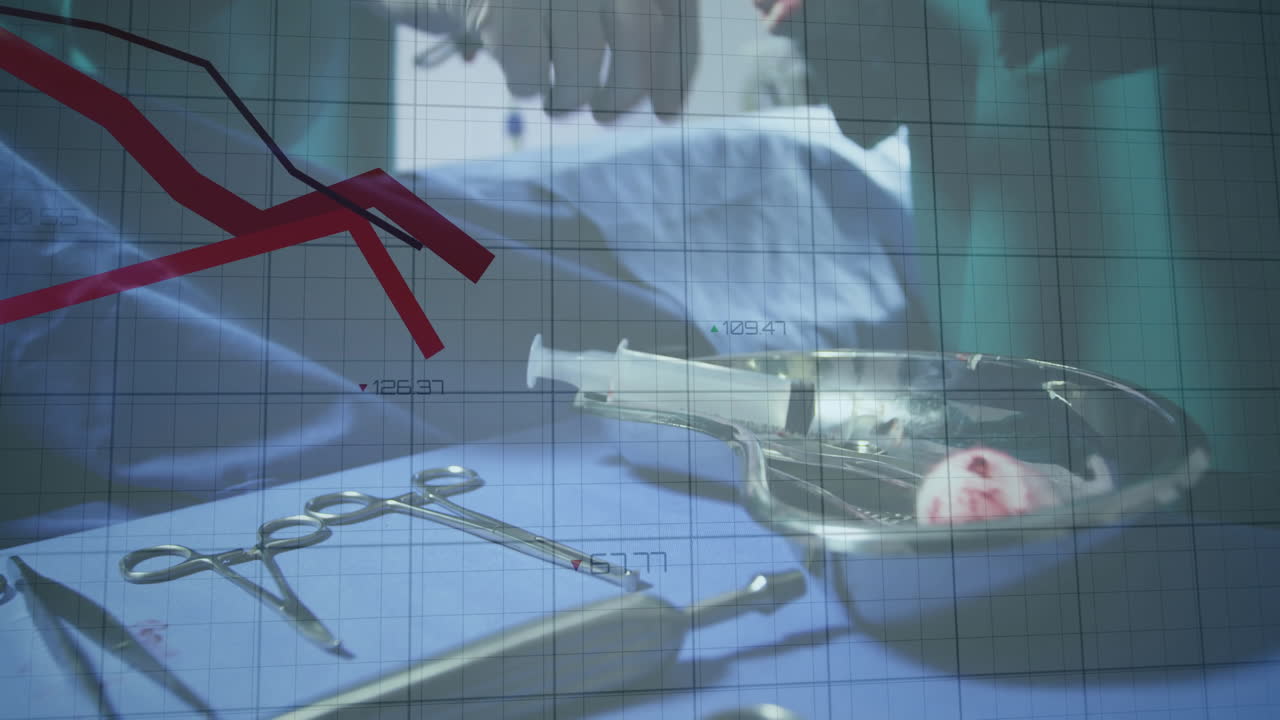 Animation of data processing over surgeons in operating theatre