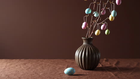 easter eggs decoration in a vase
