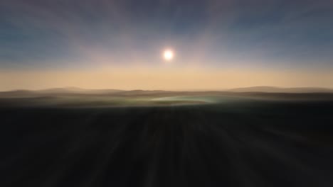flying above the mountains of planet earth at fast speed