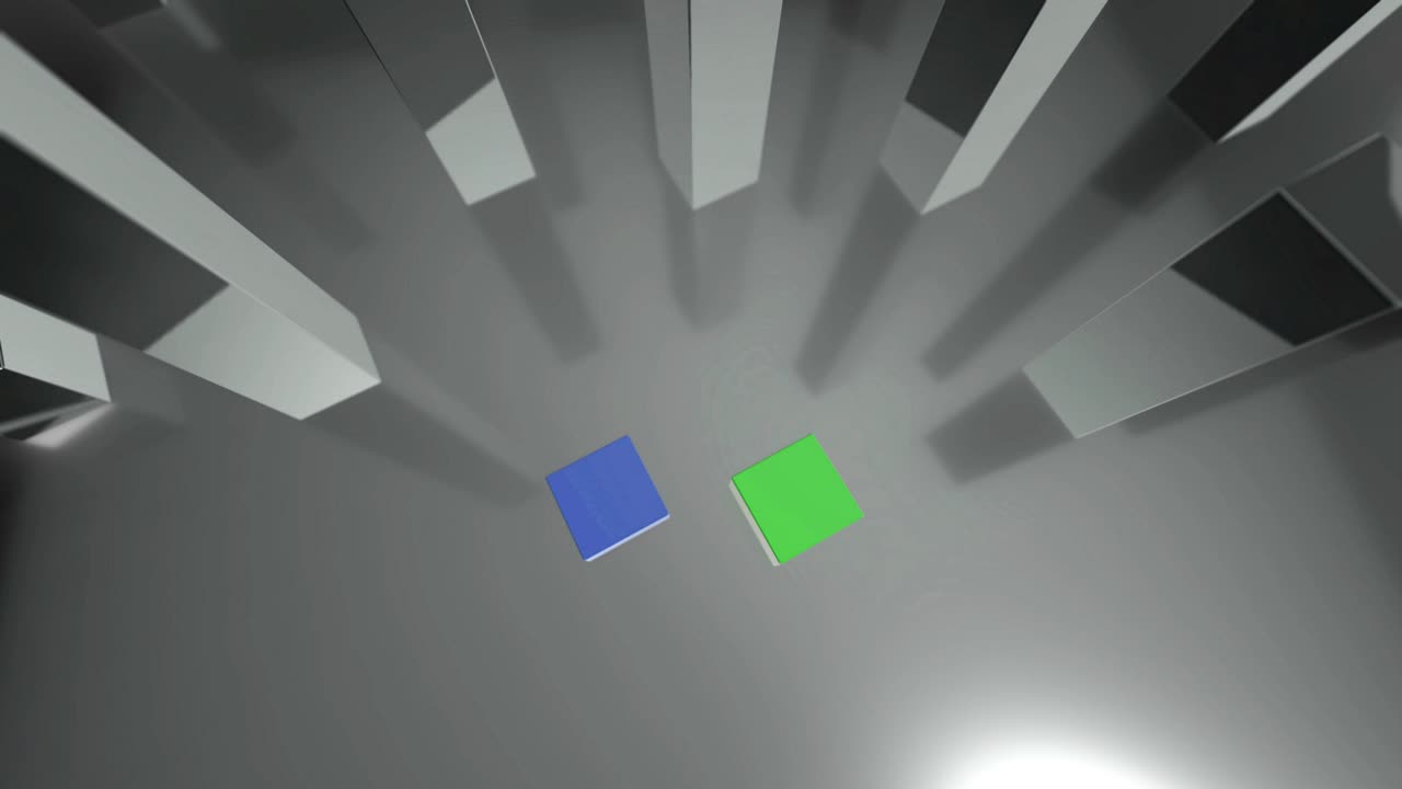 comparando el diagrama de barras azules y verdes 3d creciendo hasta el 35% y el 65%