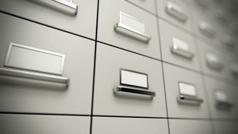 Endless-animation-presenting-the-huge-vertical-and-horizontal-array-of-a-file-cabinet.-Containing-the-countless-amount-of-different-kind-of-data.-Information-stored-on-paper.-Side-view.-Loopable.-HD