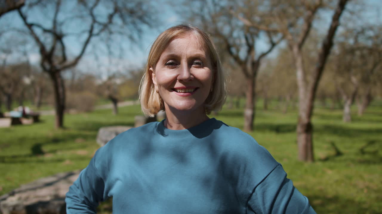 Woman stretching in the forest