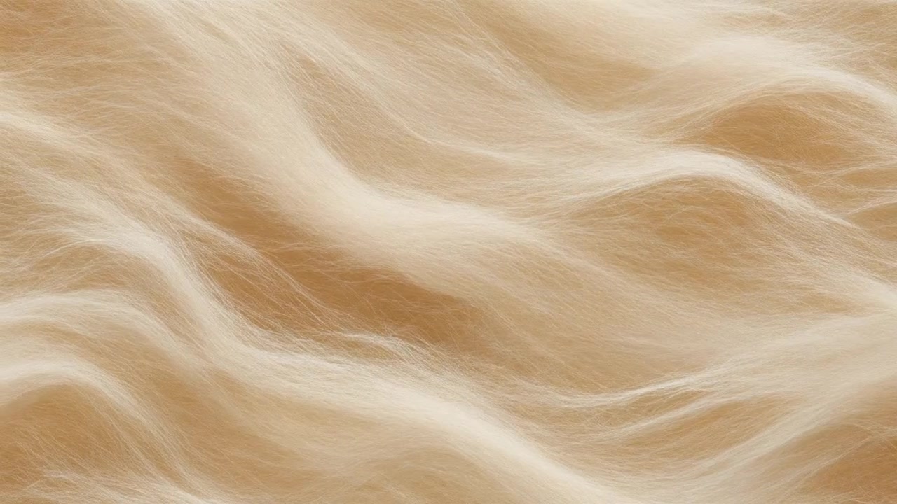 Arrière-plan abstrait avec une texture de fourrure fluide de couleur crème.