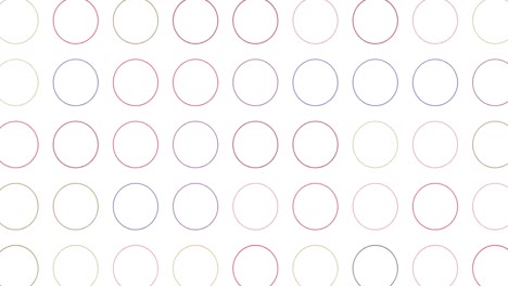animación digital de múltiples formas circulares coloridas contra un fondo blanco