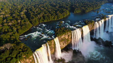 iguazu falls - aerial view of the mighty waterfalls
