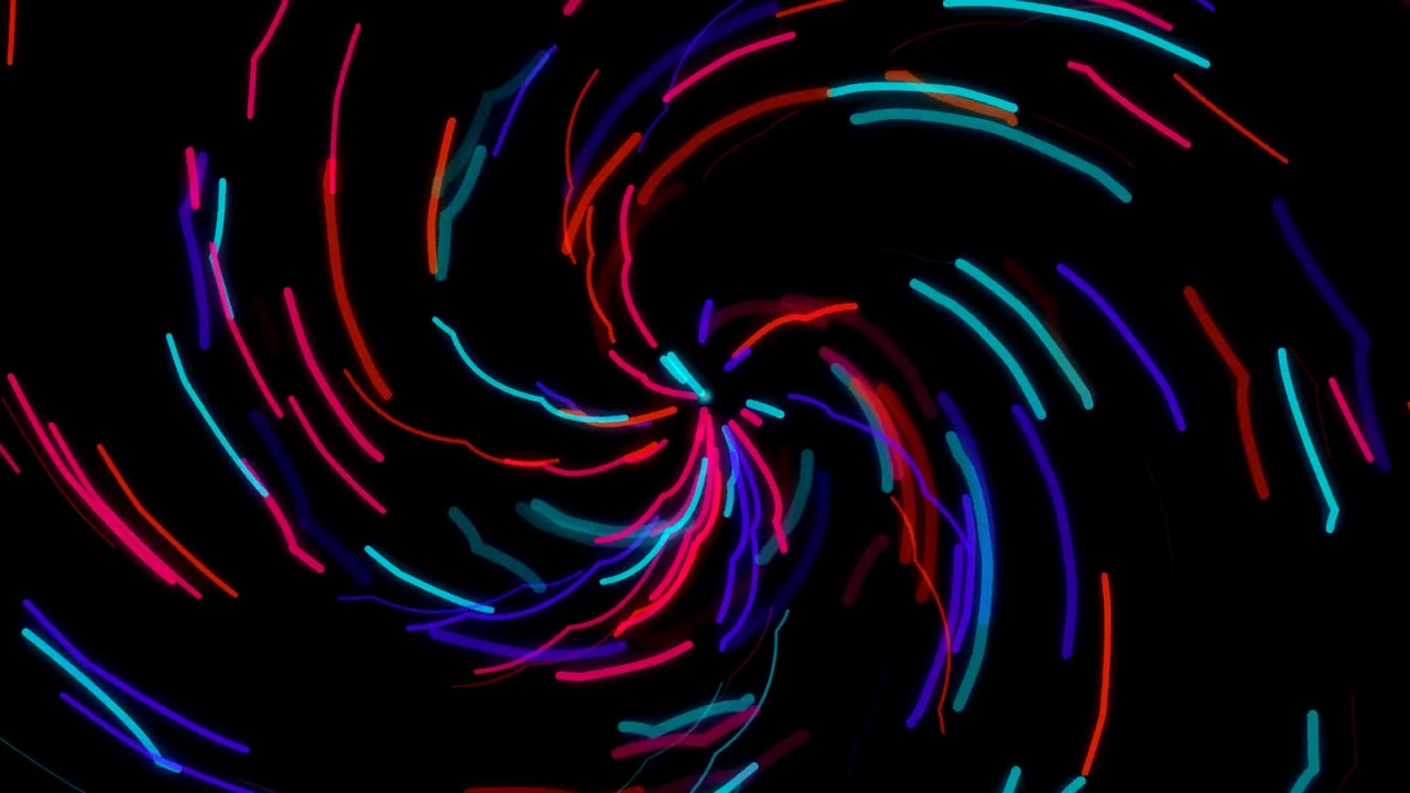 Abstract Motion Background with Glowing Neon Spiral Lines
