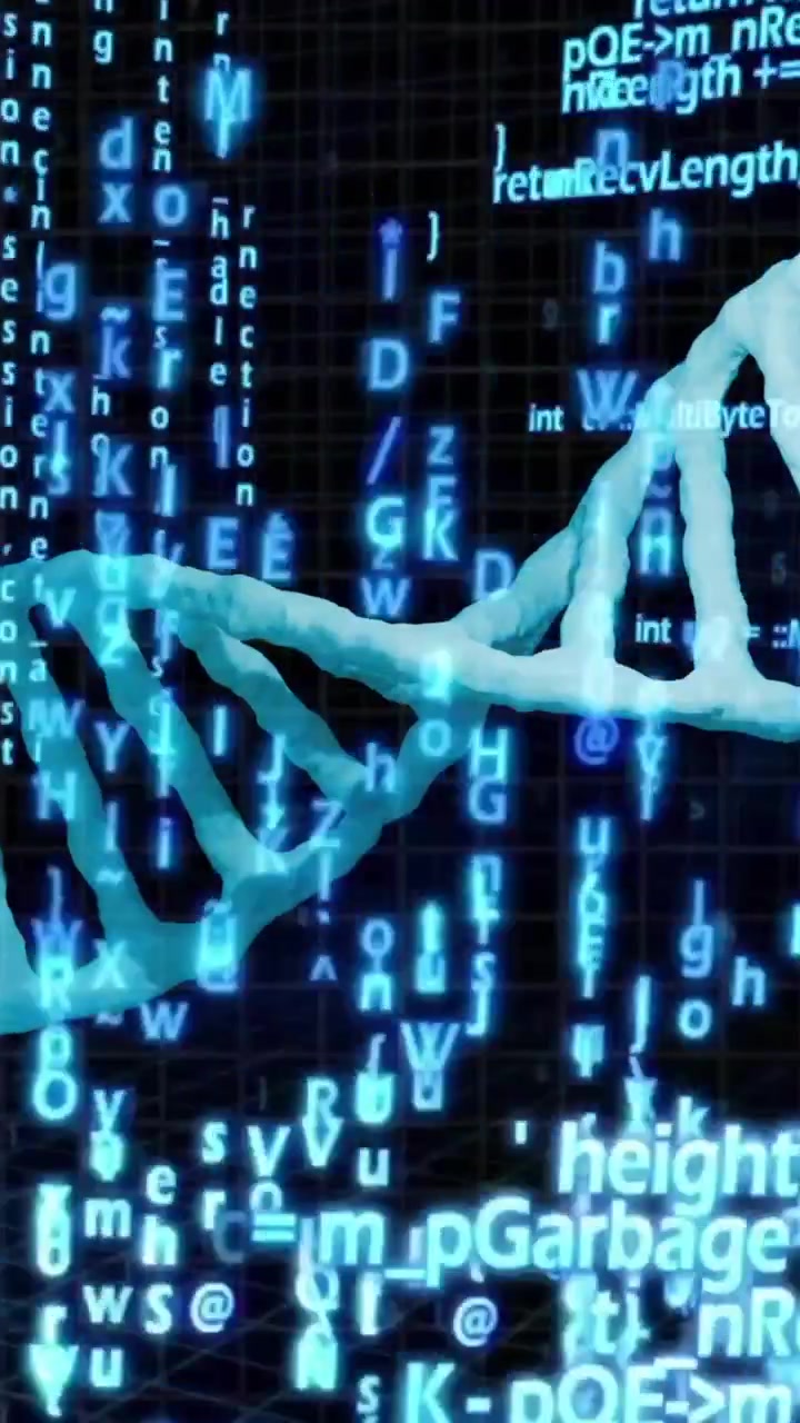 Animation of data processing over dna strand