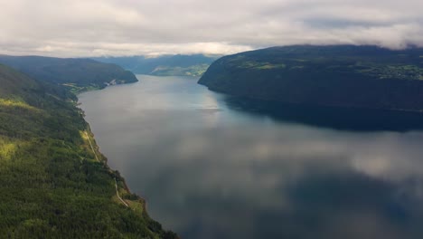 aerial footage beautiful nature norway.