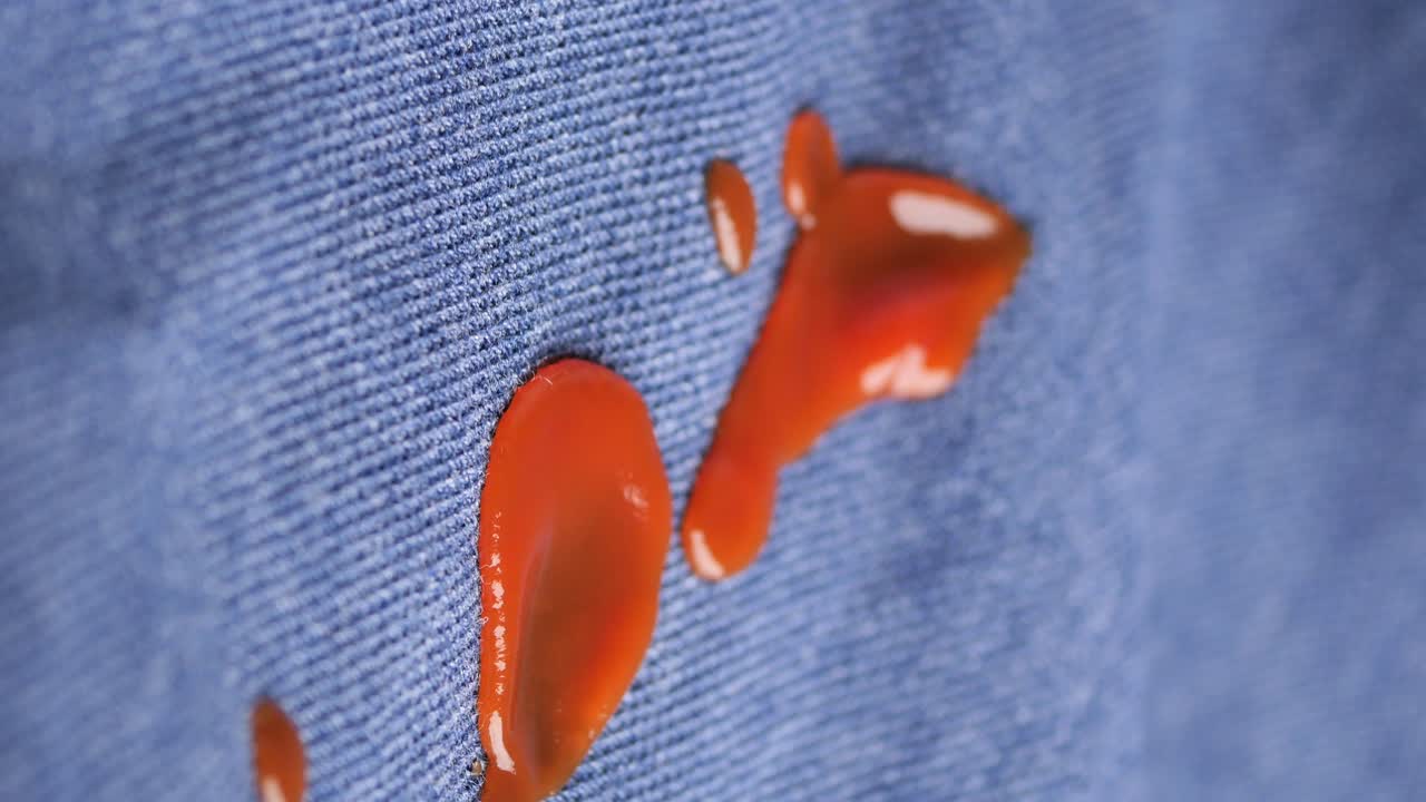 Red Sauce Stain on Denim