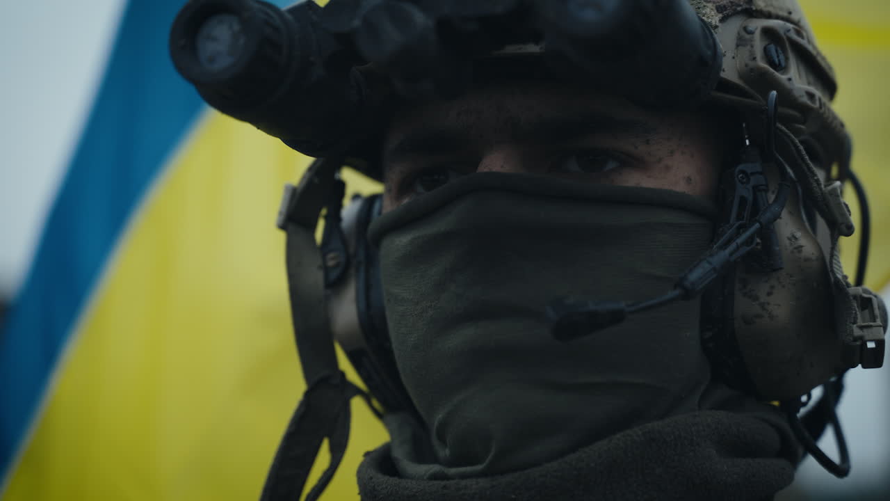 Ukrainian Soldier in Military Uniform