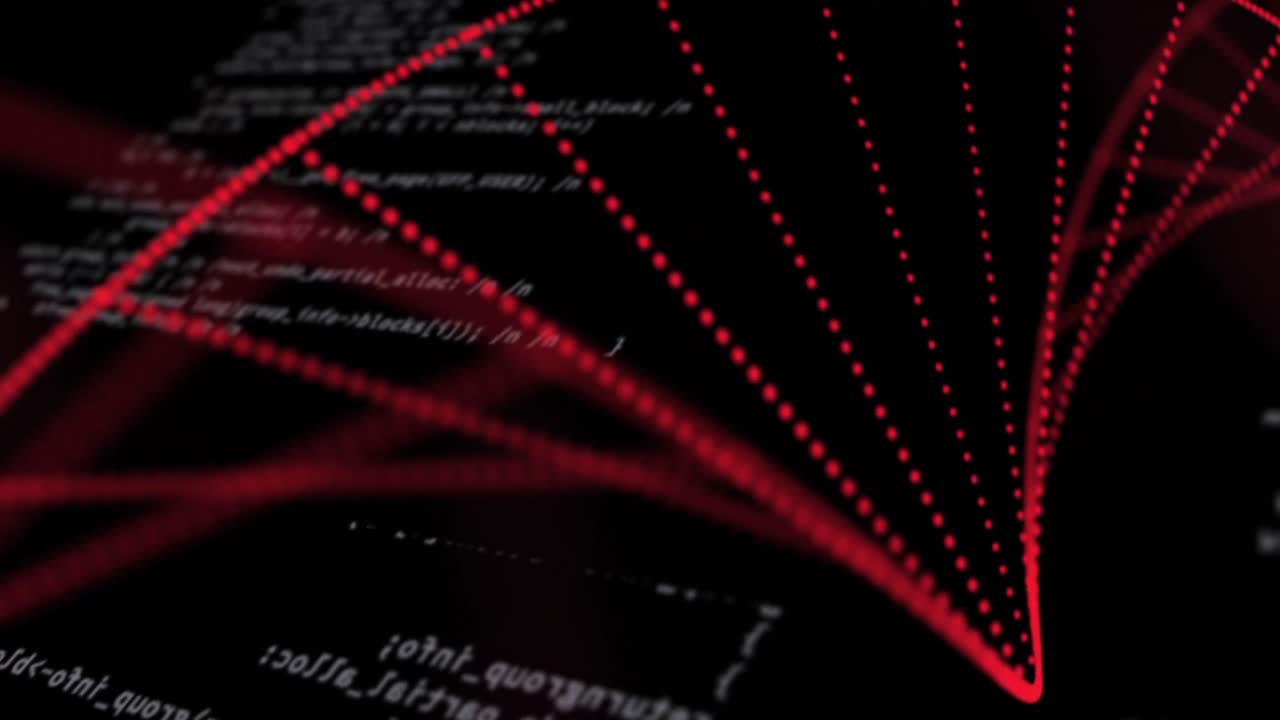 animación del procesamiento de datos científicos sobre un fondo negro