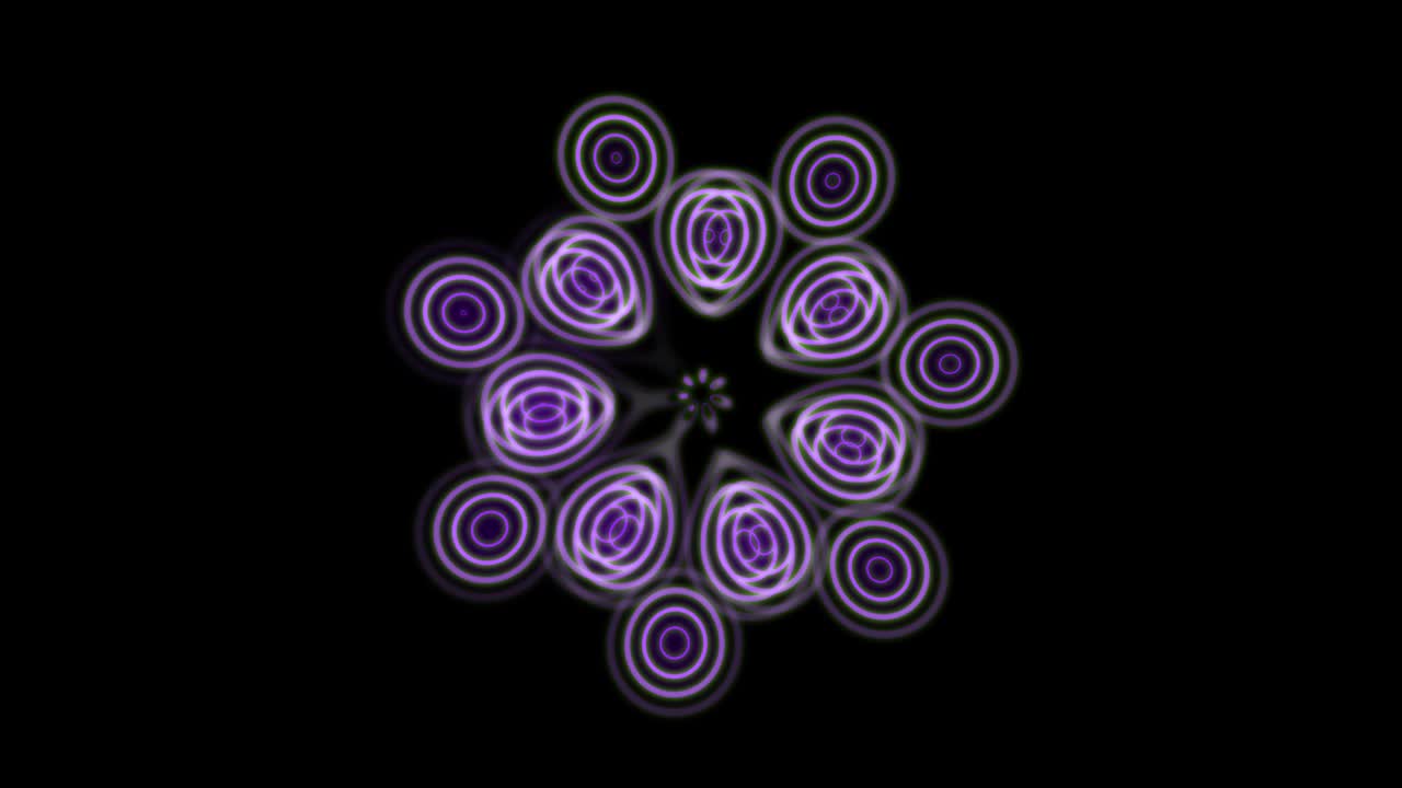 animación de formas geométricas abstractas. un fondo lleno de imaginación y creatividad. el fondo es negro. el color es púrpura.