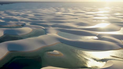 paradisiac waves scenery of rainwater lakes and sand dunes of lencois maranhenses national park brazil