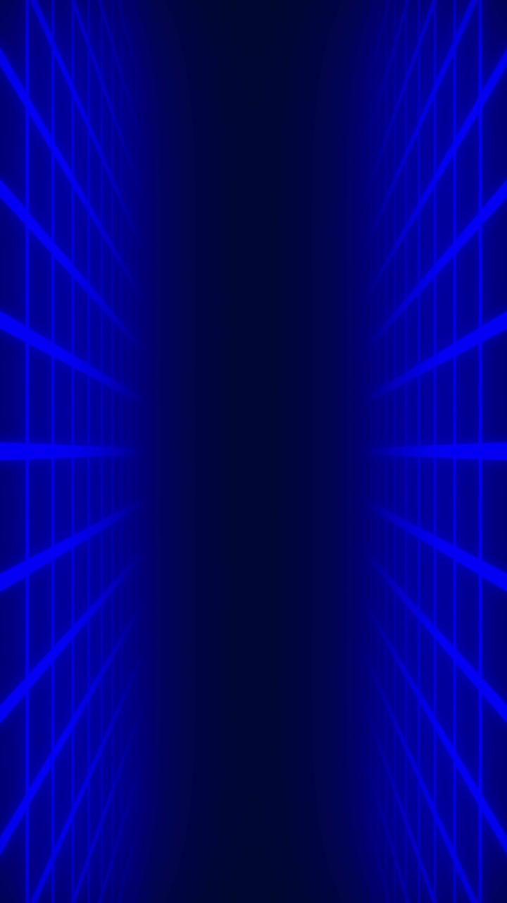 Animazione di un movimento attraverso una griglia digitale in stile synthwave anni '80. Loop senza soluzione di continuità per immagini tecnologiche