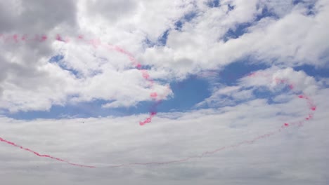 beautiful heart shape in sky created using red smoke