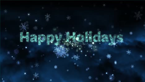 happy holidays with glowing lights