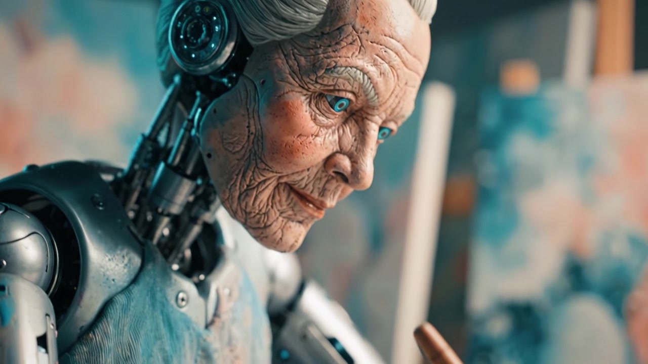A Robotic Artist's Journey: From Creating Detailed Art to Reflecting Human Emotions Through Intricate Mechanical Designs and Lifelike Features.