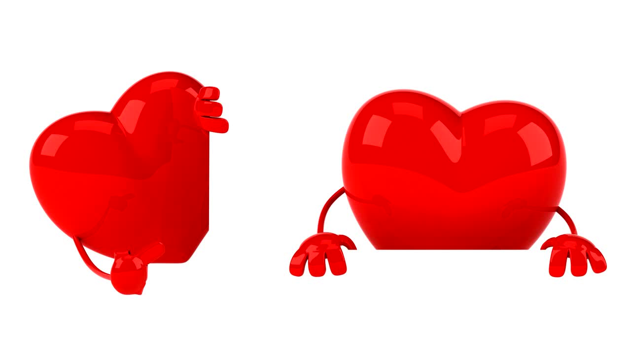 재미있는 심장 클립 - 4k 3d 애니메이션
