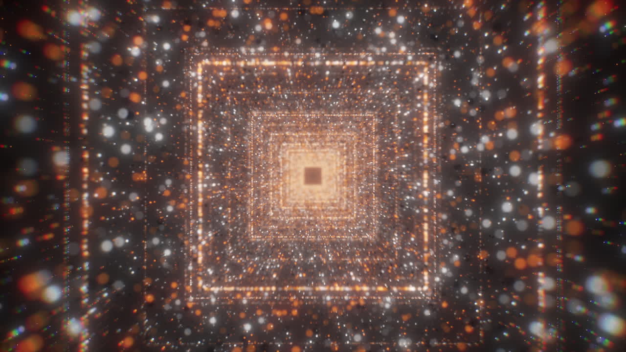 Abstract Glowing Tunnel with Geometric Pattern