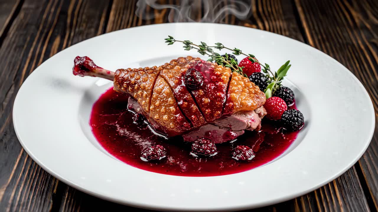 Duck Confit with Berry Sauce