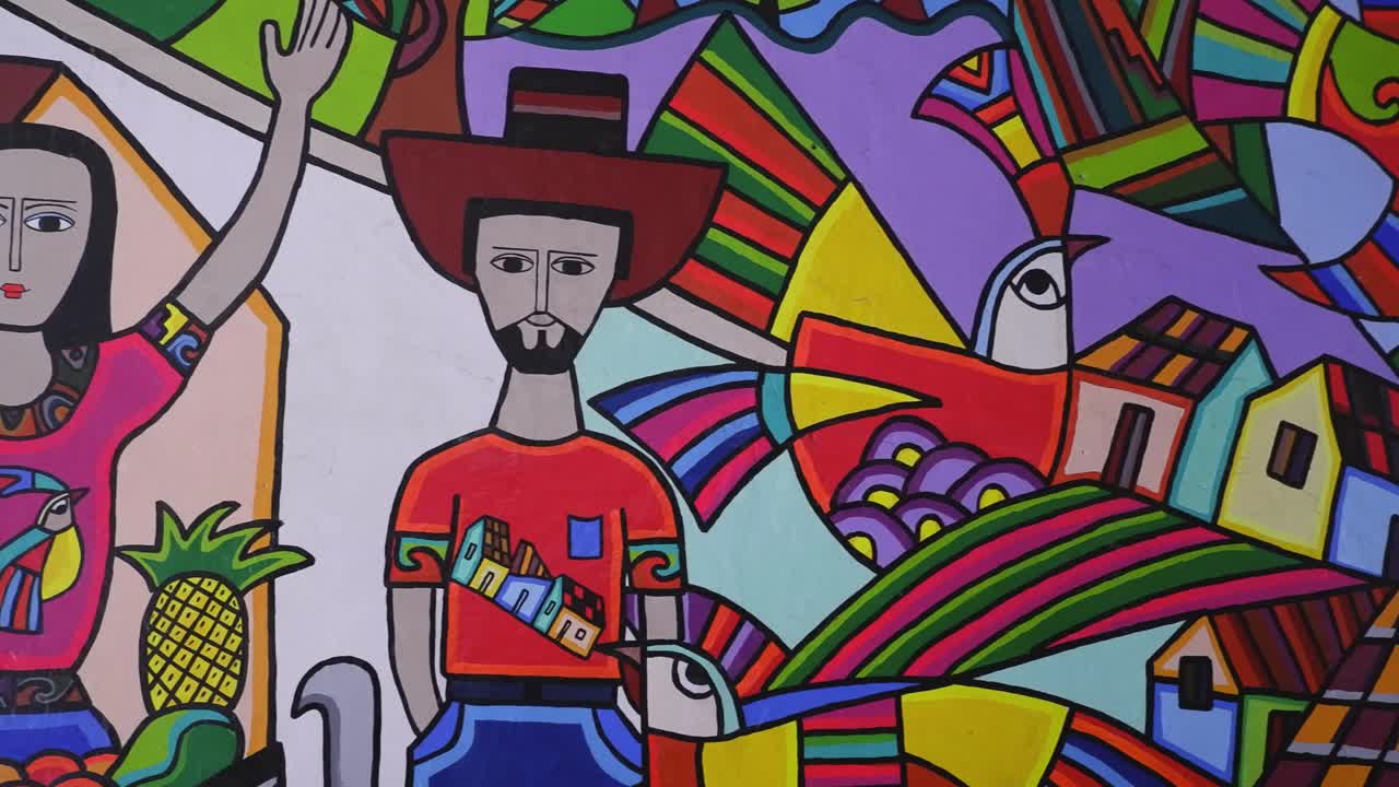 기묘한 색상: 라 팔마 벽에 그려진 벽화의 대담한 예술 디자인