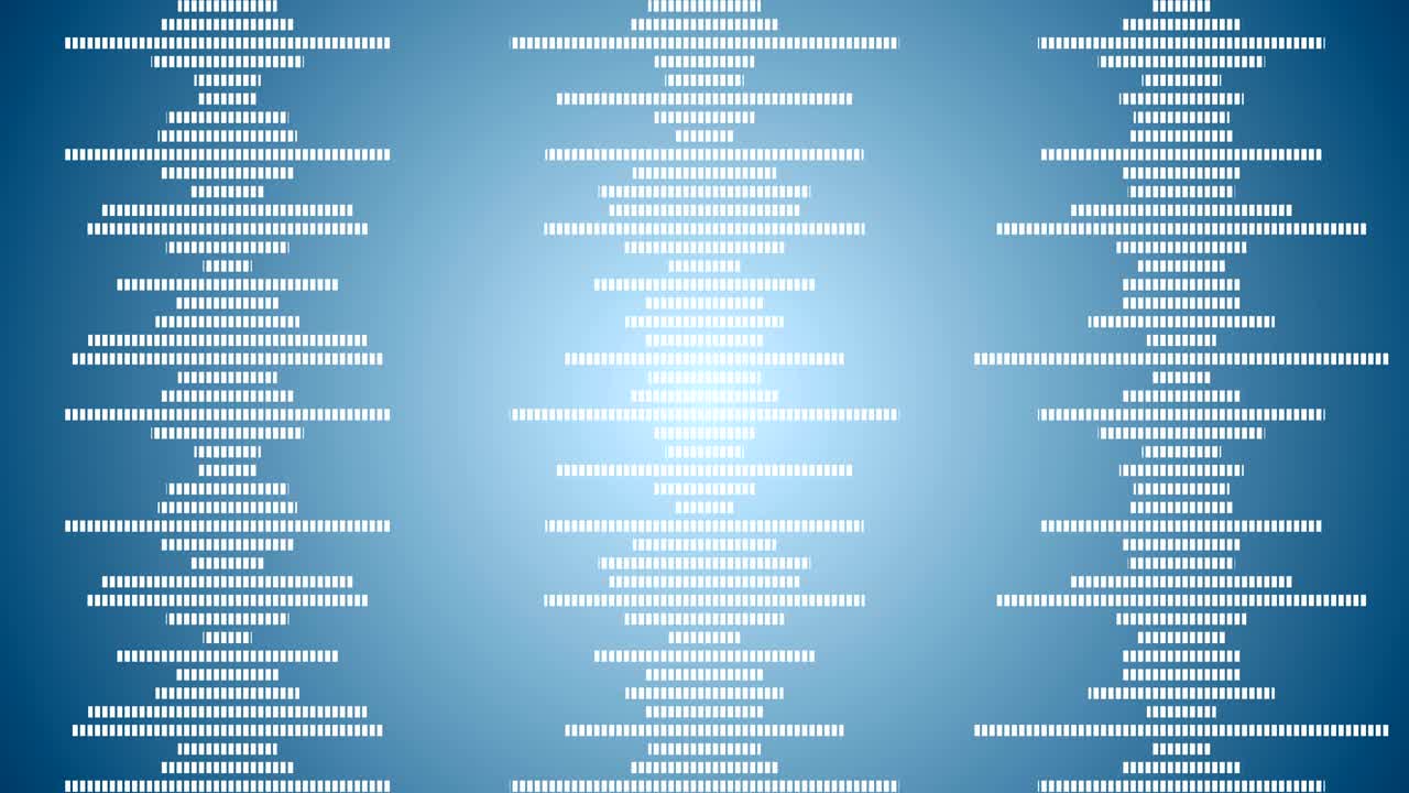 Music wave lines. Sound wave from equalizer. Digital pulse wave concept. Futuristic loop on light blue background. White wave animation.