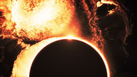 Solar-Eclipse,-Galaxy-And-Nebula---animation