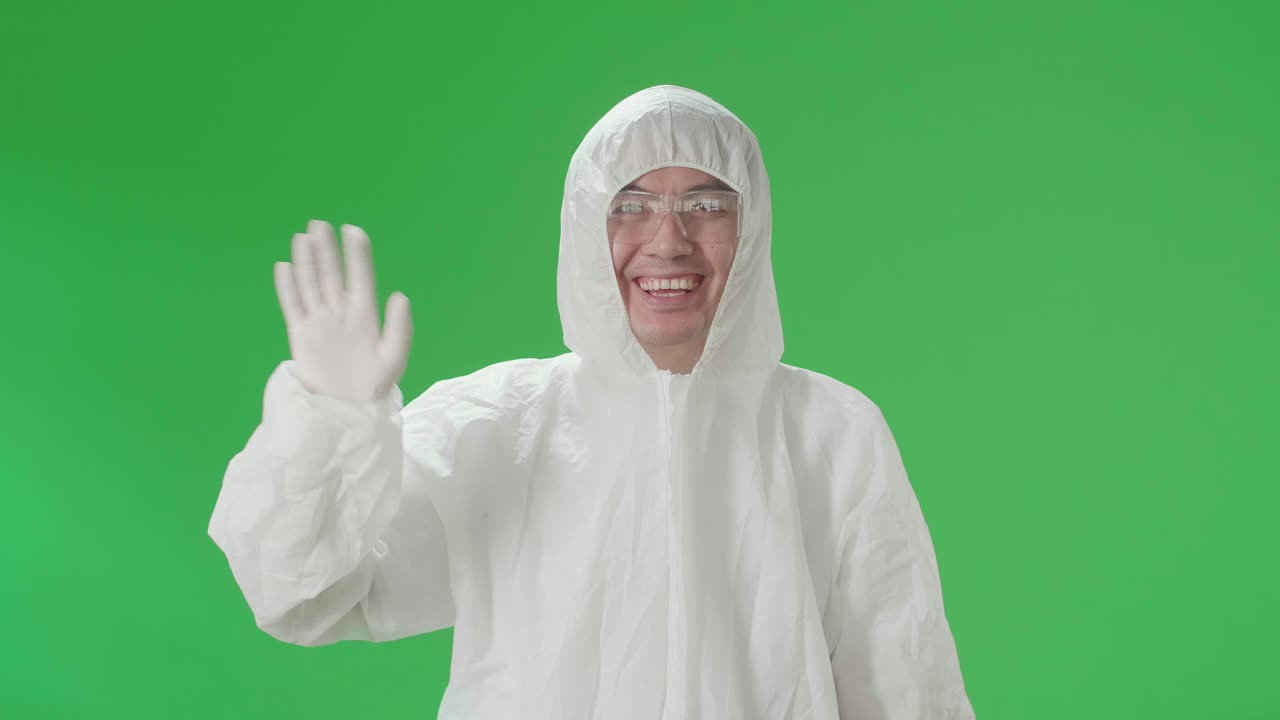 en traje de protección personal