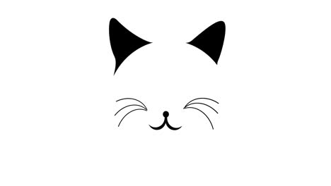 animation of cat icon over white background