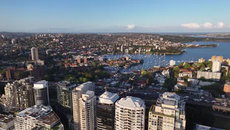 aerial view of sydney city skyline and harbor