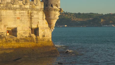 belem tower detail during sunset, portugal