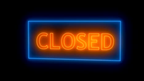 closed neon sign. 3d rendering