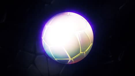 glowing futuristic soccer ball